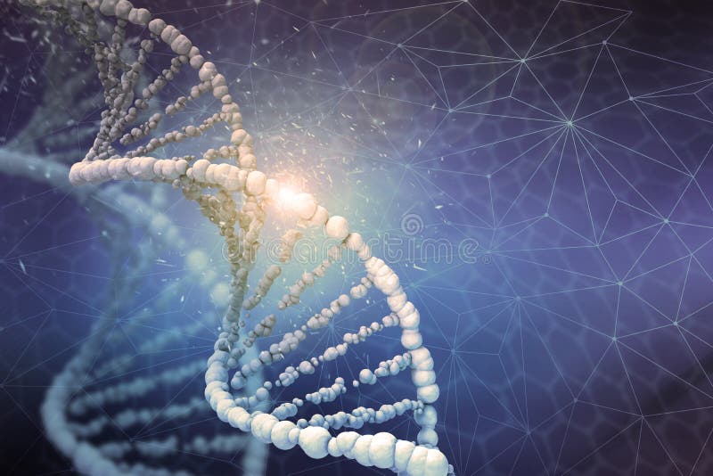 Illustrazione di Digital della struttura del DNA a colori il fondo