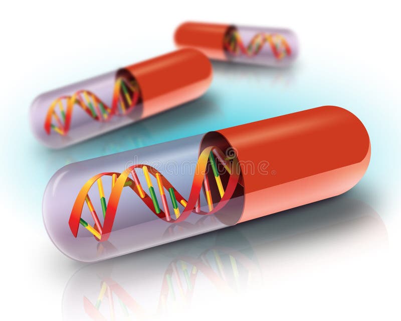 Illustrazione di DNA in capsula