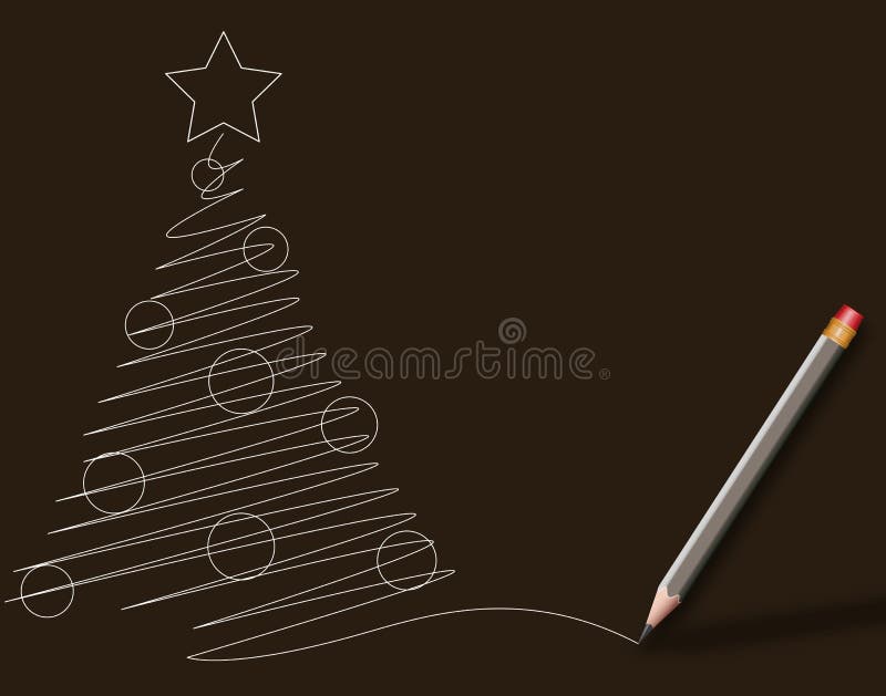 Illustrazione di matita di un albero di Natale royalty illustrazione gratis Illustrazione di matita di un albero di Natale royalty illustrazione gratis