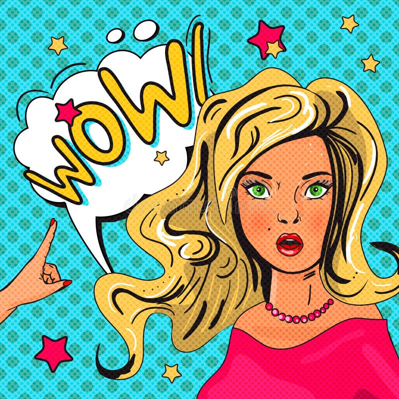 Illustrazione di Pop art della ragazza con il fumetto illustrazione vettoriale Illustrazione di Pop art della ragazza con il fumetto illustrazione vettoriale
