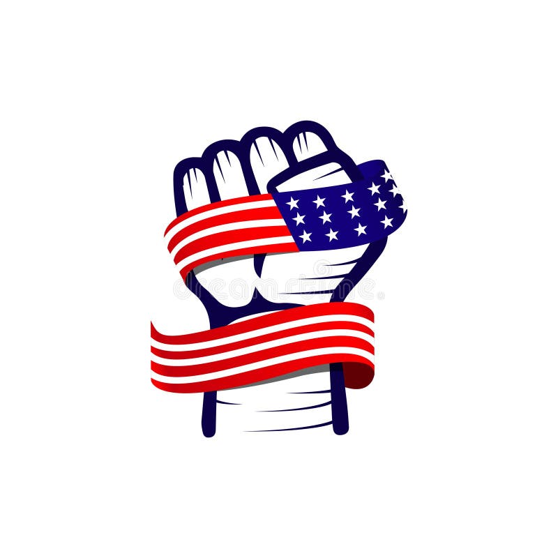 Illustrazione di progettazione del modello di vettore di U.S.A. della bandiera e della mano illustrazione vettoriale Illustrazione di progettazione del modello di vettore di U.S.A. della bandiera e della mano illustrazione vettoriale