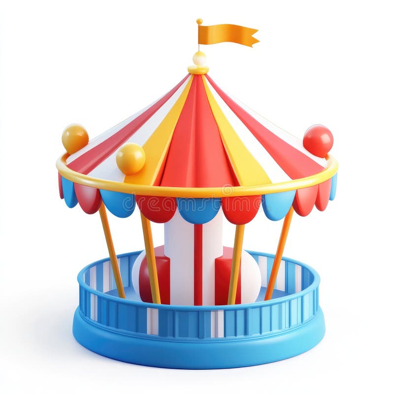 Illustrazione di rendering 3D per carosello di colori royalty illustrazione gratis