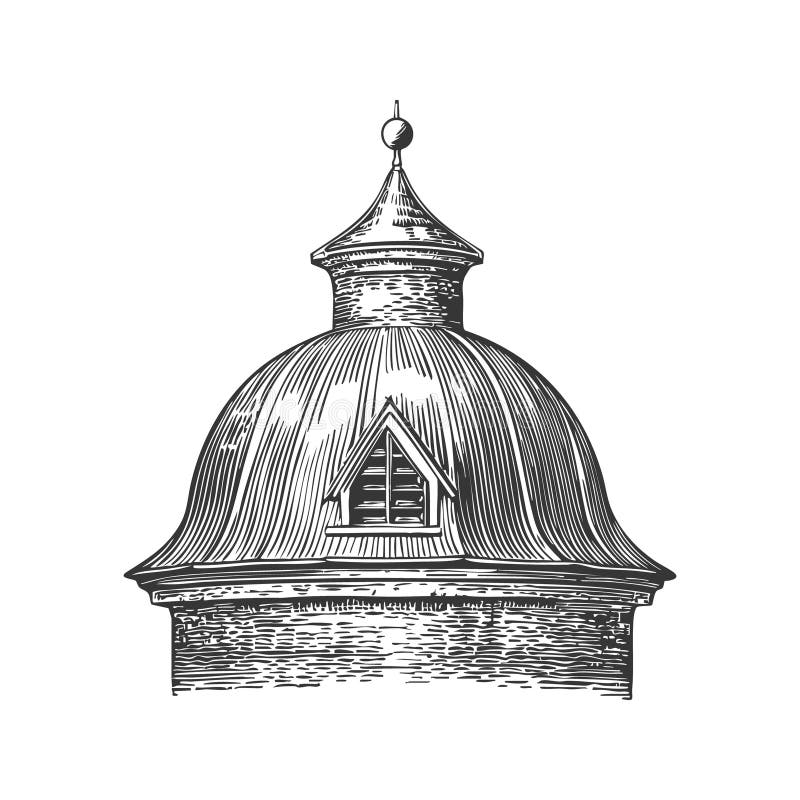 Illustrazione Di Siluetta Bianca E Bianca Della Cupola Architettonica Vintage. Architettura Classica Di Costruzione E Storica royalty illustrazione gratis