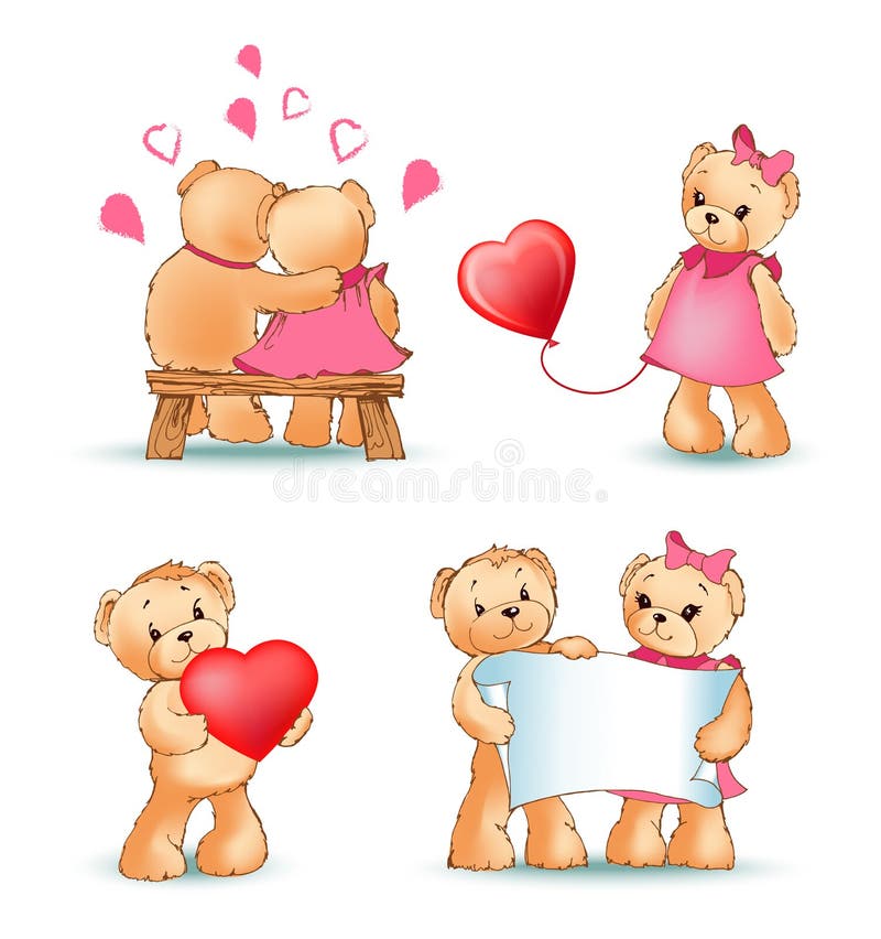 Illustrazione di Teddy Bears Collection Love Vector illustrazione di stock Illustrazione di Teddy Bears Collection Love Vector illustrazione di stock