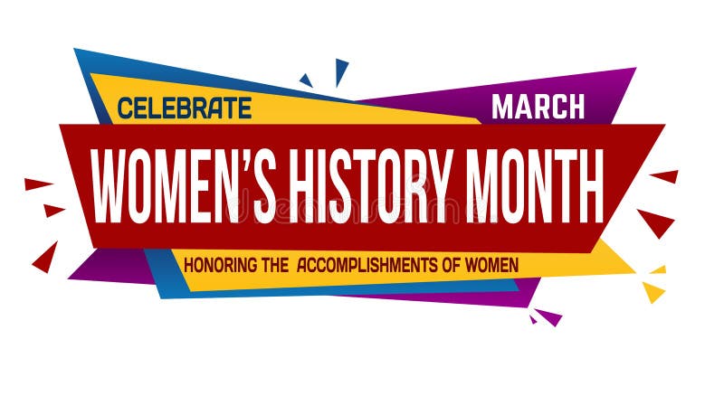 Illustrazione di un cartello celebrativo di un mese di storia delle donne rosse su sfondo bianco