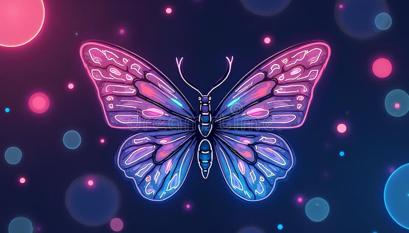 Illustrazione di una farfalla con ali colorate disegnate in modo intricato. Th royalty illustrazione gratis
