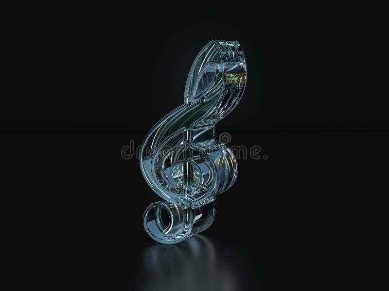 Illustrazione di vetro di simbolo 3D della nota di musica illustrazione vettoriale Illustrazione di vetro di simbolo 3D della nota di musica illustrazione vettoriale