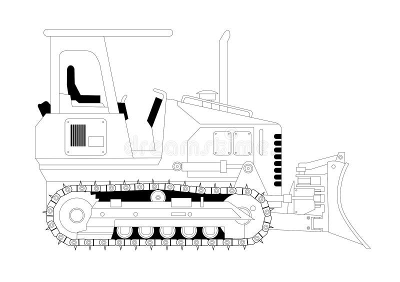 Illustrazione di vettore del bulldozer