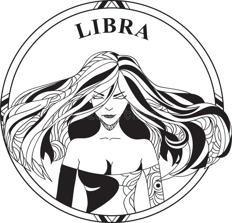 Illustrazione di vettore della Bilancia dello zodiaco del segno royalty illustrazione gratis Illustrazione di vettore della Bilancia dello zodiaco del segno royalty illustrazione gratis