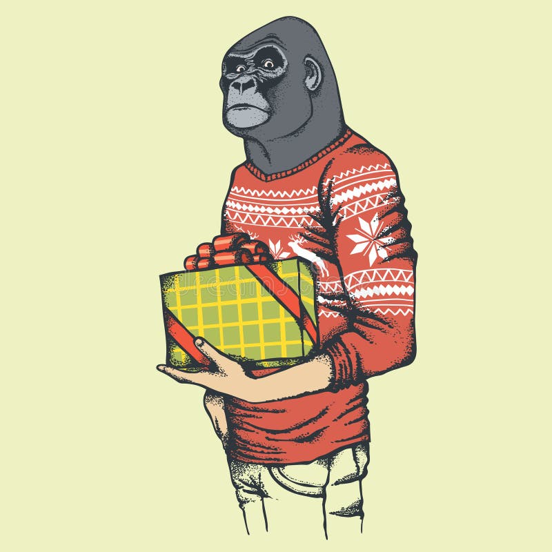 Illustrazione di vettore della gorilla della scimmia royalty illustrazione gratis Illustrazione di vettore della gorilla della scimmia royalty illustrazione gratis
