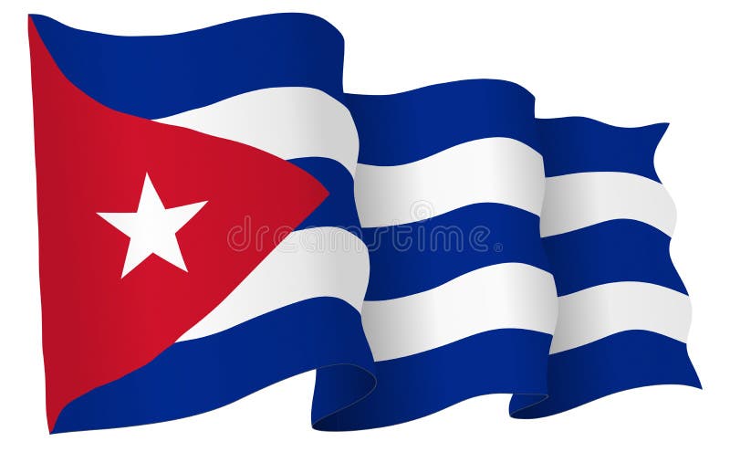 Illustrazione di vettore di ondeggiamento della bandiera di Cuba