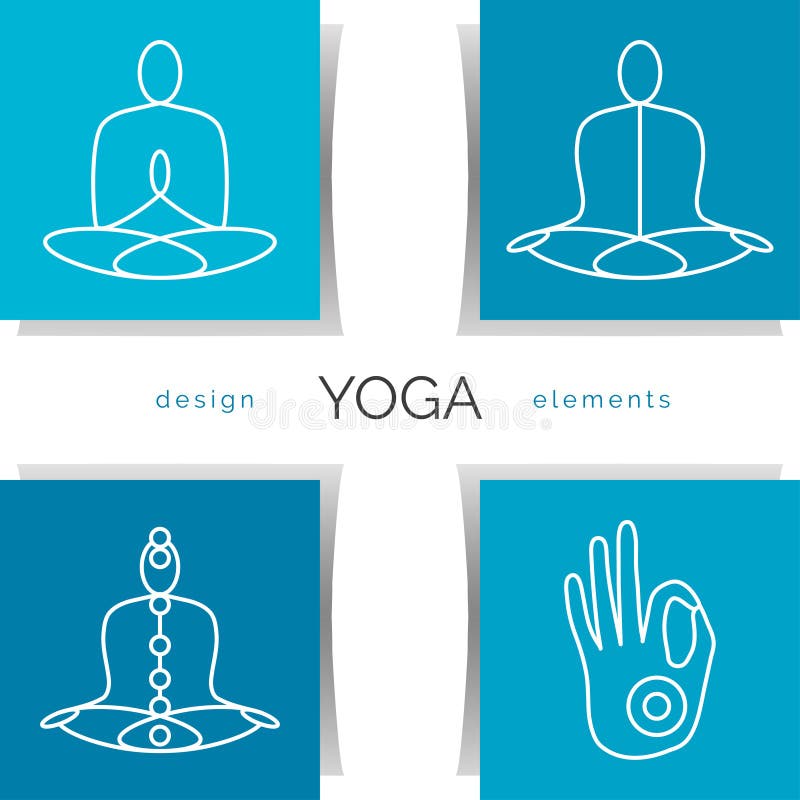 Illustrazione di yoga di vettore Insieme delle icone lineari di yoga, logos di yoga nello stile del profilo royalty illustrazione gratis Illustrazione di yoga di vettore Insieme delle icone lineari di yoga, logos di yoga nello stile del profilo royalty illustrazione gratis
