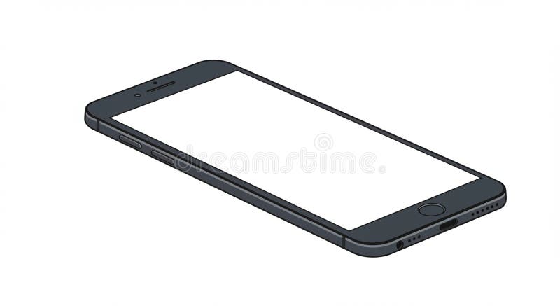 Illustrazione digitale di uno smartphone con una cornice nera con una bianca vuota royalty illustrazione gratis
