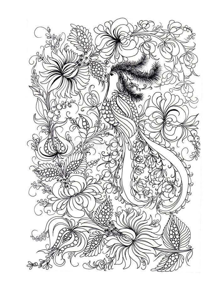 Illustrazione disegnata a mano nello stile piega ucraino illustrazione di stock Illustrazione disegnata a mano nello stile piega ucraino illustrazione di stock