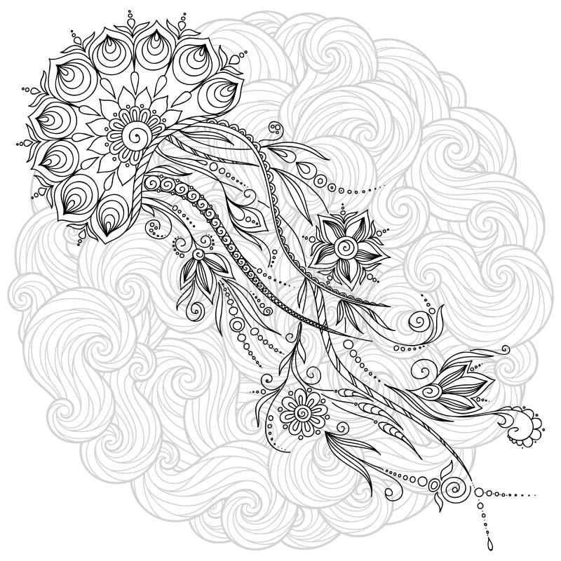 Illustrazione grafica astratta delle meduse nel vettore royalty illustrazione gratis Illustrazione grafica astratta delle meduse nel vettore royalty illustrazione gratis