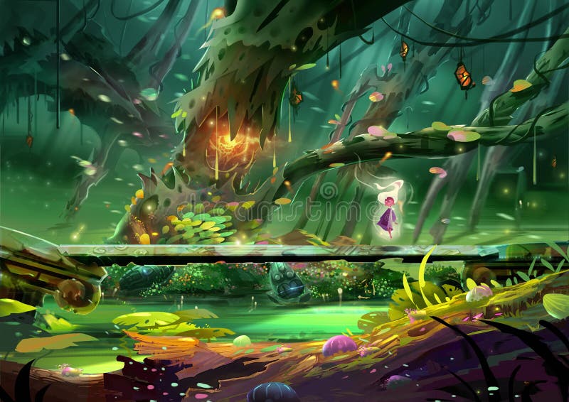 Illustrazione: Il fatato sta facendo la colata di incantesimo su un ponte di pietra in profondità dentro la foresta magnifica, vi royalty illustrazione gratis Illustrazione: Il fatato sta facendo la colata di incantesimo su un ponte di pietra in profondità dentro la foresta magnifica, vi royalty illustrazione gratis