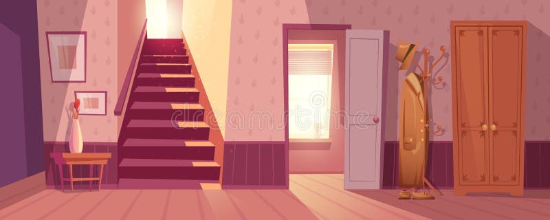 Illustrazione interna di vettore della retro stanza illustrazione di stock Illustrazione interna di vettore della retro stanza illustrazione di stock