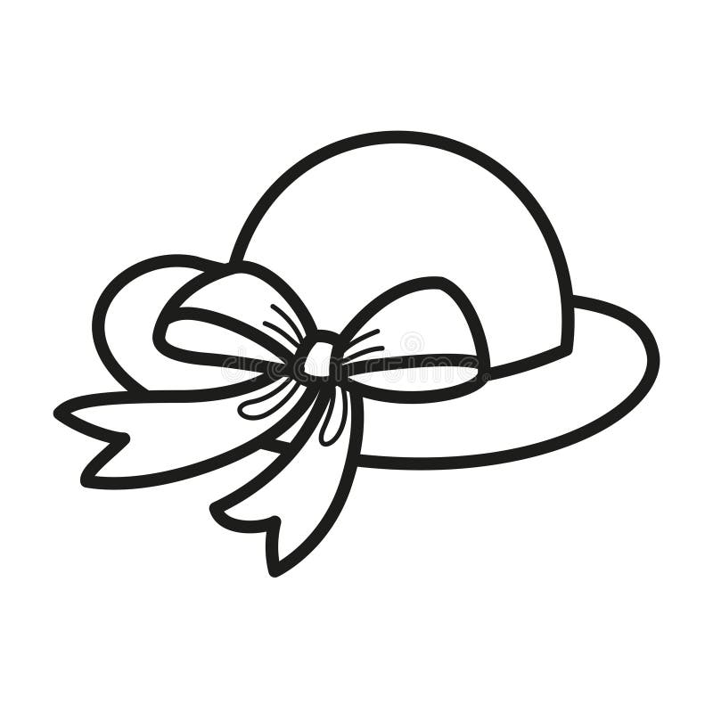 Illustrazione isolata del cappello bianco e di colore bianco e nero illustrazione di stock