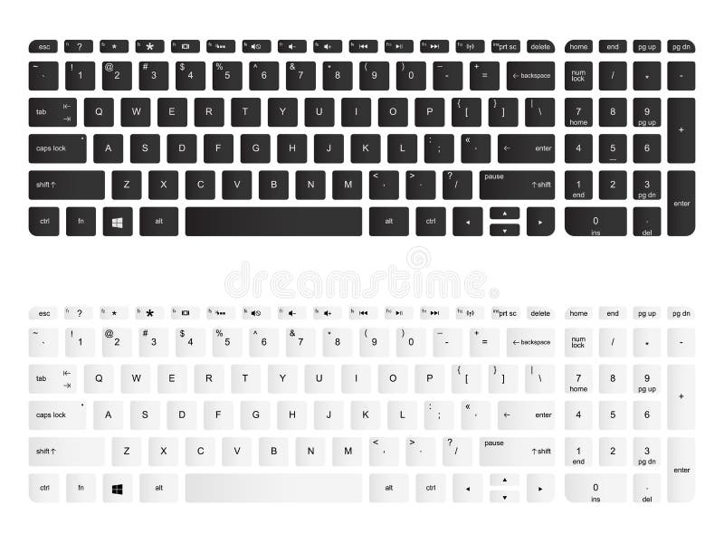 Illustrazione isolata vettore della tastiera di computer Versione in bianco e nero royalty illustrazione gratis