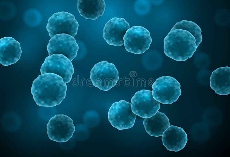 Illustrazione medica microscopica realistica di vettore dei tipi blu dei batteri dei cocchi - streptococchi, diplococci illustrazione vettoriale Illustrazione medica microscopica realistica di vettore dei tipi blu dei batteri dei cocchi - streptococchi, diplococci illustrazione vettoriale