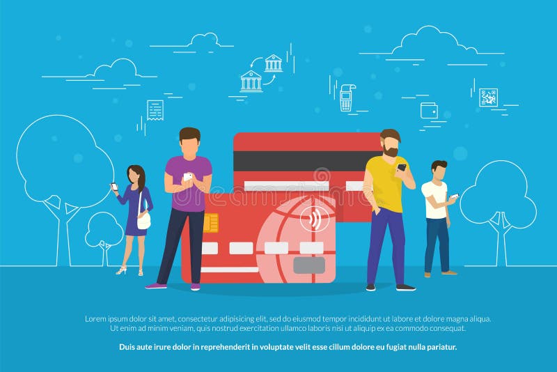 Illustrazione mobile di concetto di attività bancarie illustrazione di stock Illustrazione mobile di concetto di attività bancarie illustrazione di stock
