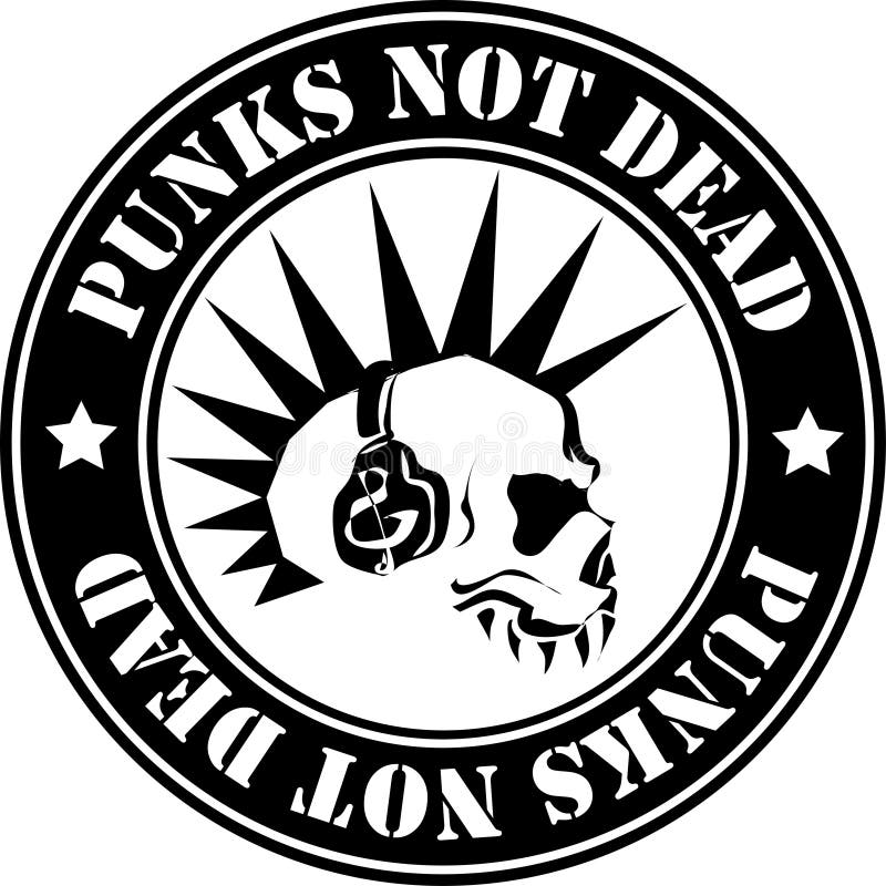 Illustrazione non morta di vettore di punk dell'emblema