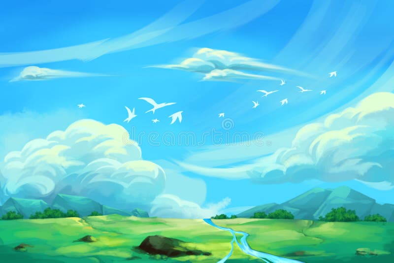 Illustrazione per i bambini: Il chiaro cielo blu eccellente