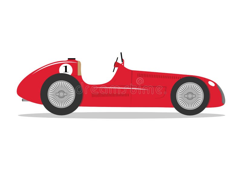 Illustrazione piana d'annata dell'auto del veicolo di vettore di formula della vettura da corsa di sport royalty illustrazione gratis Illustrazione piana d'annata dell'auto del veicolo di vettore di formula della vettura da corsa di sport royalty illustrazione gratis