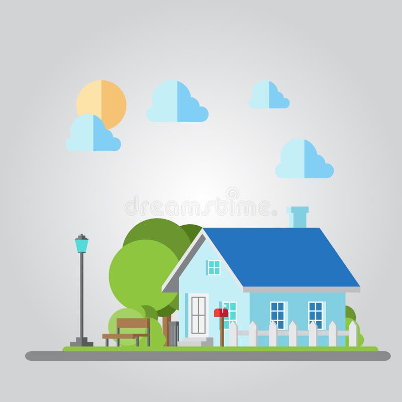 Flat design of countryside house illustration. Flat design of countryside house illustration