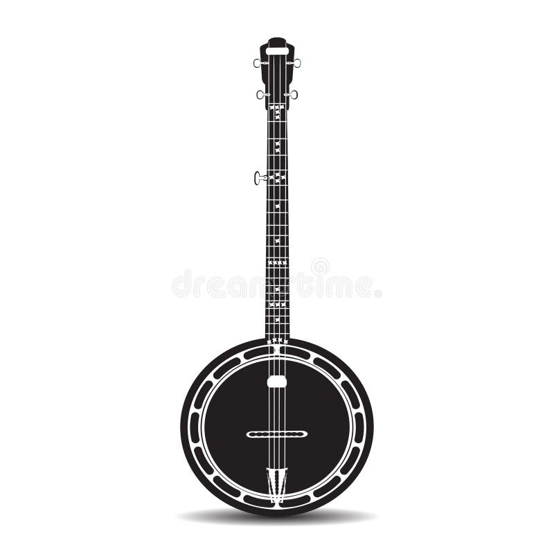 Illustrazione piana di vettore del banjo, strumento musicale royalty illustrazione gratis Illustrazione piana di vettore del banjo, strumento musicale royalty illustrazione gratis
