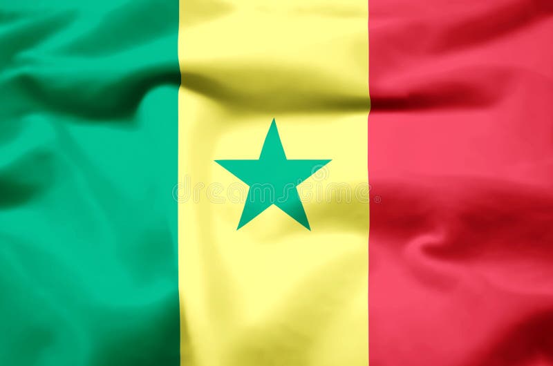 Illustrazione realistica della bandiera del Senegal illustrazione di stock Illustrazione realistica della bandiera del Senegal illustrazione di stock