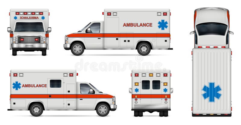 Illustrazione realistica di vettore dell'automobile dell'ambulanza
