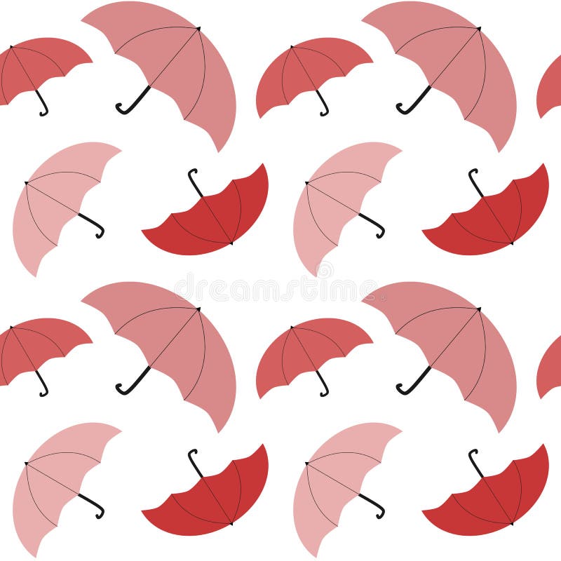Illustrazione senza cuciture del fondo del modello dell'ombrello variopinto rosa sveglio royalty illustrazione gratis