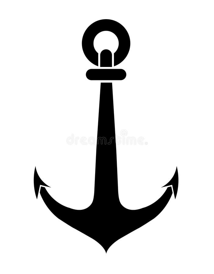 Illustrazione silhouette dell'icona dell'ancora della marina illustrazione vettoriale