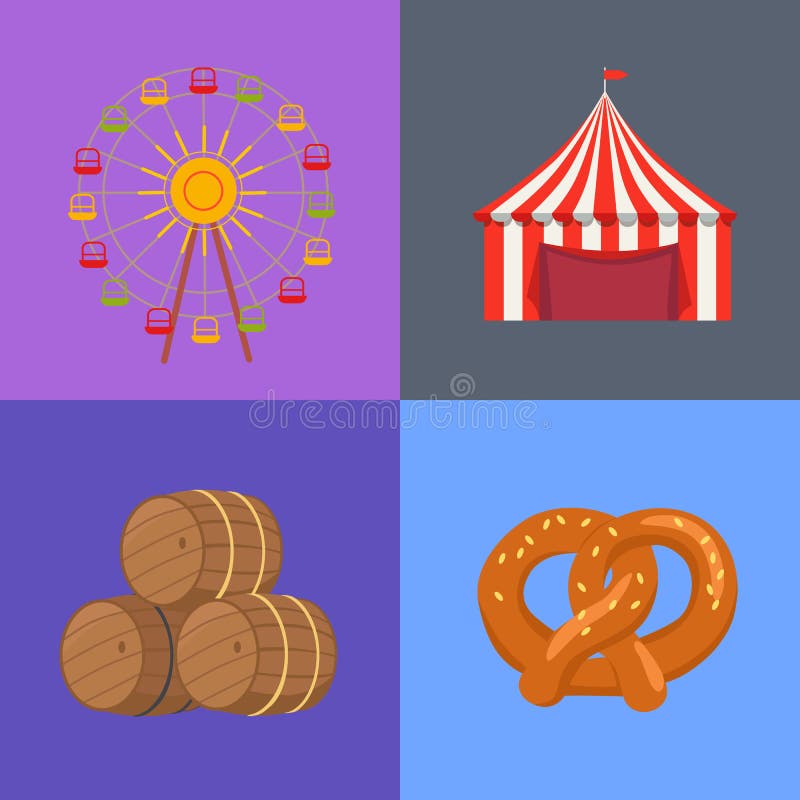 Illustrazione stabilita di vettore di Beerfest di quattro immagini illustrazione di stock Illustrazione stabilita di vettore di Beerfest di quattro immagini illustrazione di stock
