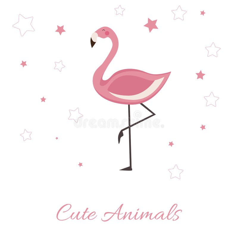 Illustrazione sveglia di vettore degli animali con il fenicottero rosa iscrizione dell'illustrazione con lettere isolata su fondo illustrazione vettoriale Illustrazione sveglia di vettore degli animali con il fenicottero rosa iscrizione dell'illustrazione con lettere isolata su fondo illustrazione vettoriale