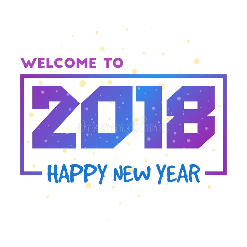 Illustrazione variopinta di saluto di vettore di progettazione del buon anno 2018 royalty illustrazione gratis Illustrazione variopinta di saluto di vettore di progettazione del buon anno 2018 royalty illustrazione gratis