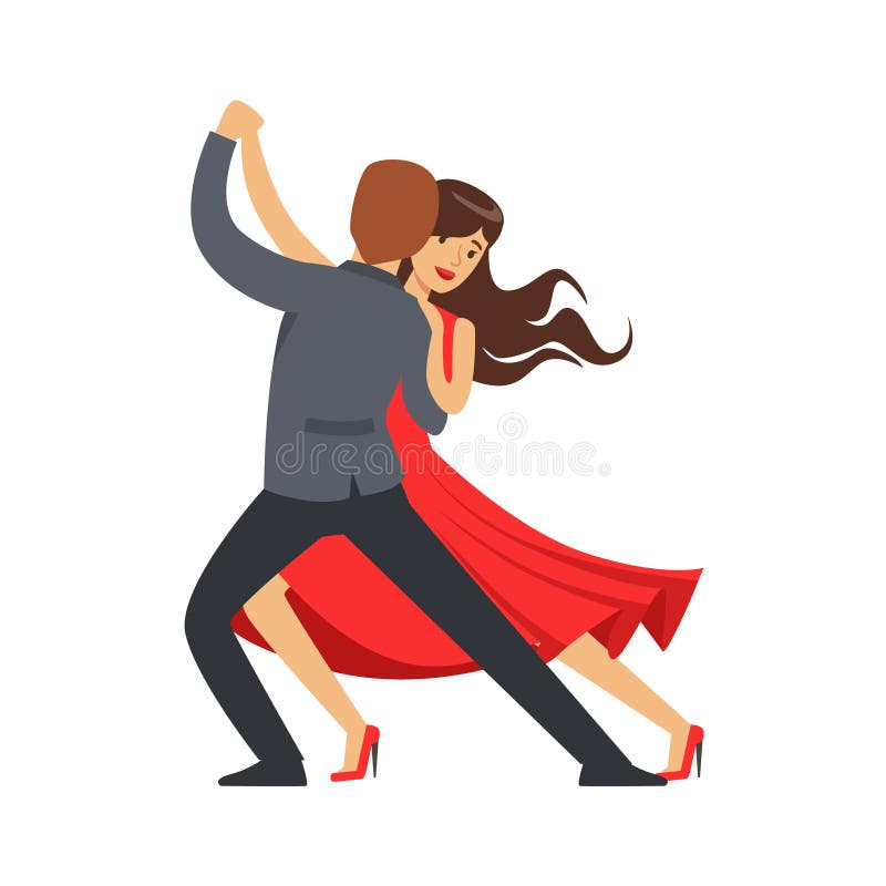 Illustrazione variopinta di vettore del carattere del ballerino delle coppie del latino professionale di dancing royalty illustrazione gratis Illustrazione variopinta di vettore del carattere del ballerino delle coppie del latino professionale di dancing royalty illustrazione gratis