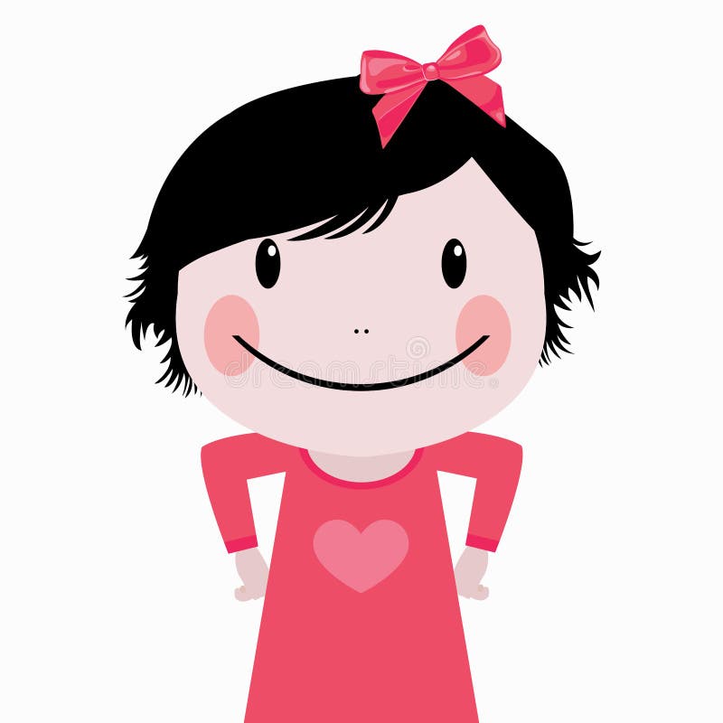 Illustrazione variopinta sorridente dolce di vettore del personaggio dei cartoni animati della bambina royalty illustrazione gratis Illustrazione variopinta sorridente dolce di vettore del personaggio dei cartoni animati della bambina royalty illustrazione gratis
