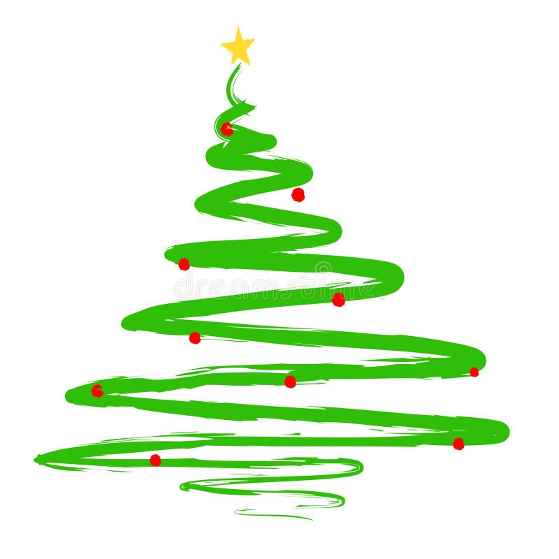 Illustrazione verniciata dell'albero di Natale illustrazione vettoriale Illustrazione verniciata dell'albero di Natale illustrazione vettoriale