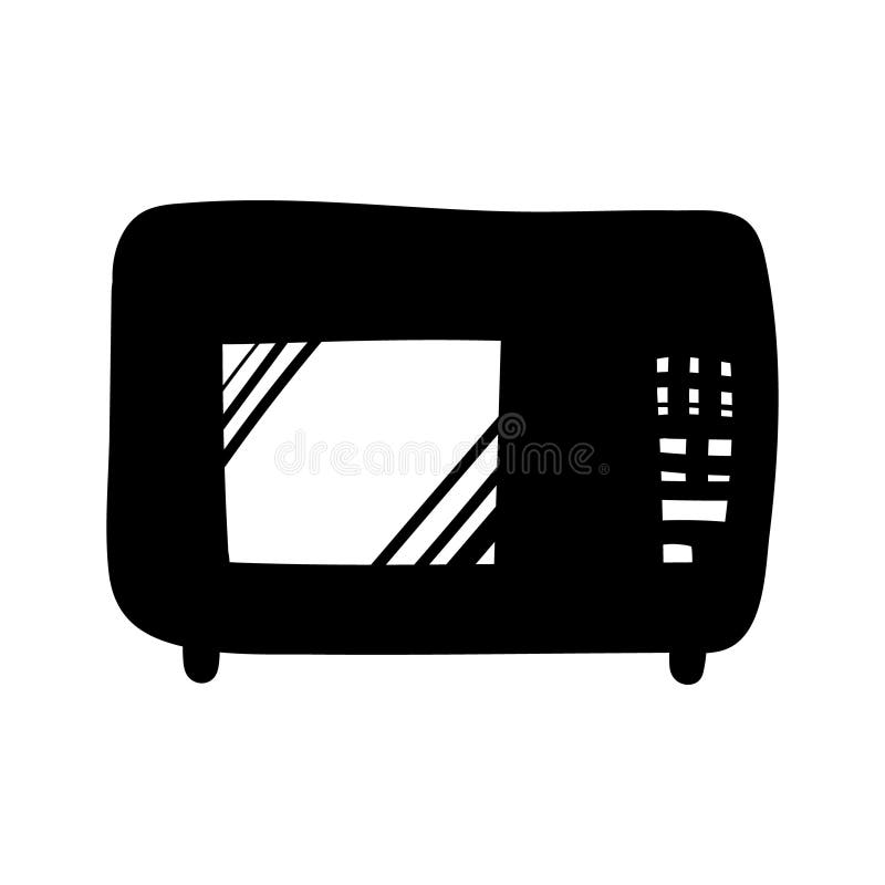 Vector illustration of black kitchen tools on white background - countertop microwave. Black funny kitchen equipments. Can be used for wallpaper, pattern fills, textile, web page background, surface textures. Vector illustration of black kitchen tools on white background - countertop microwave. Black funny kitchen equipments. Can be used for wallpaper, pattern fills, textile, web page background, surface textures.