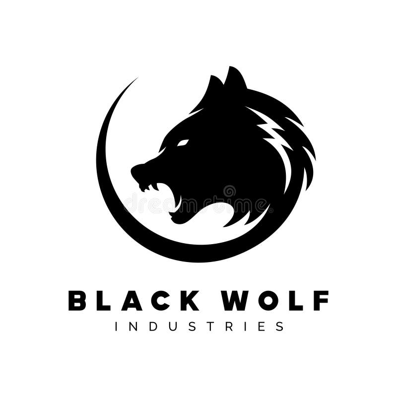 Illustrazione vettoriale del logo creativo del lupo nero royalty illustrazione gratis