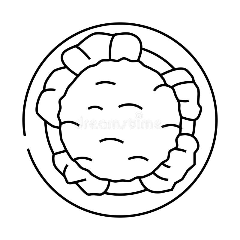 Illustrazione vettoriale dell'icona della linea della cucina turca di kisir illustrazione vettoriale