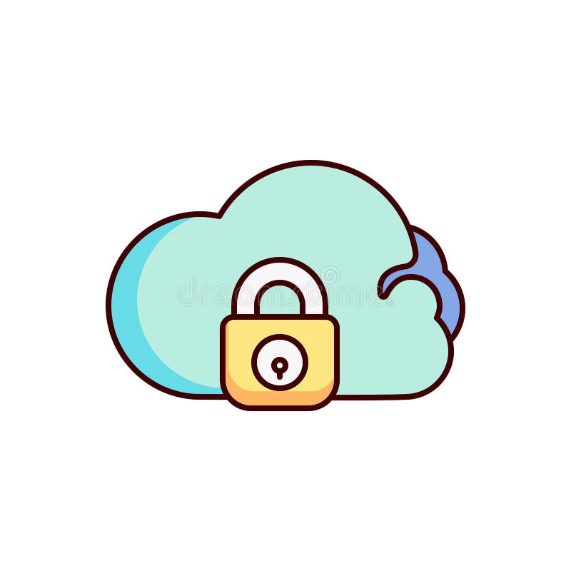 Illustrazione vettoriale di sicurezza dell'icona di blocco del cloud royalty illustrazione gratis