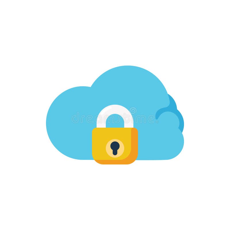 Illustrazione vettoriale di sicurezza dell'icona di blocco del cloud illustrazione di stock