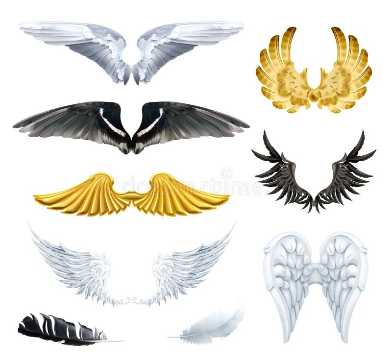 Illustrazioni di vettore delle ali royalty illustrazione gratis Illustrazioni di vettore delle ali royalty illustrazione gratis