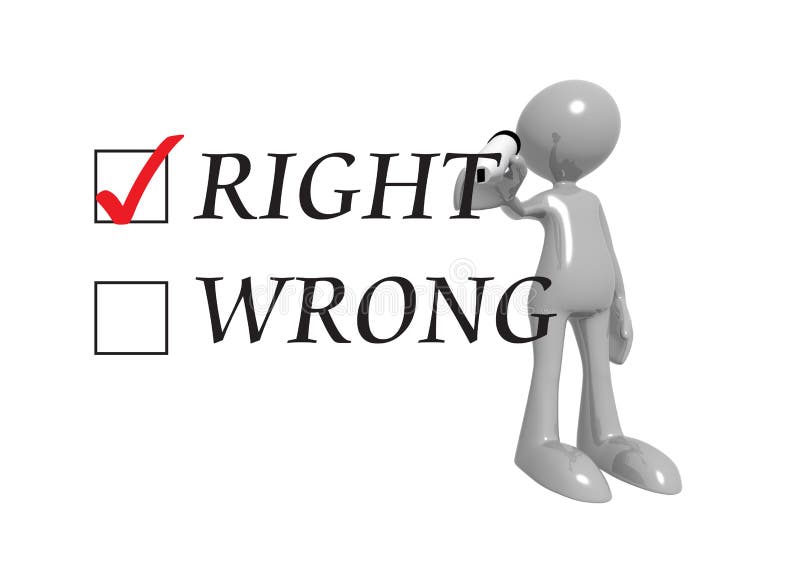 Right wrong with man royalty free illustration Right wrong with man royalty free illustration