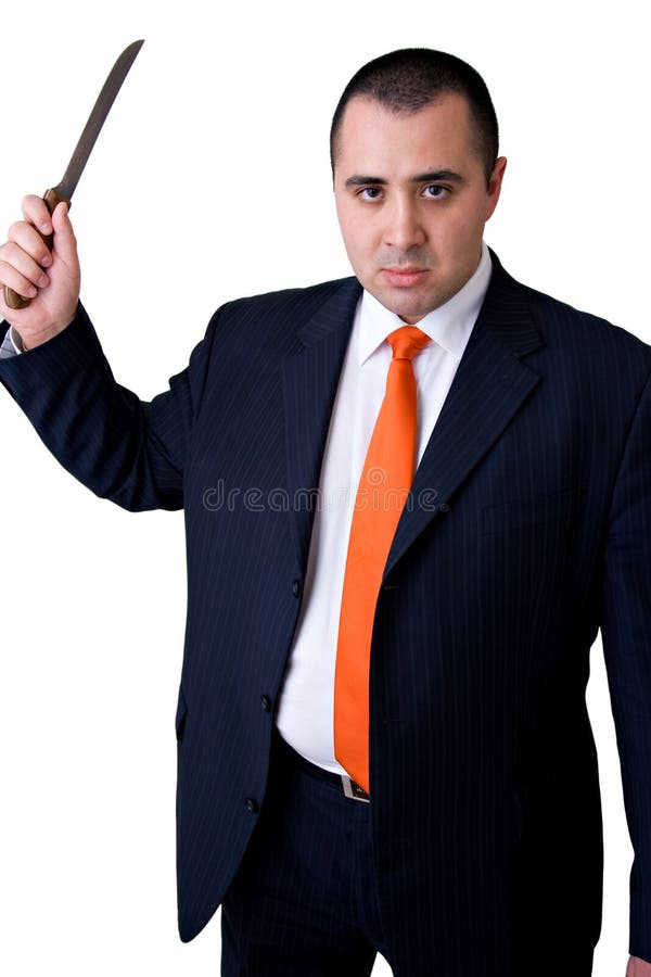 Angry Business Man with a knife. Angry Business Man with a knife
