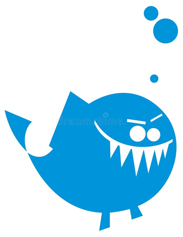 Ilsken fisksymbol för tecknad film stock illustrationer Ilsken fisksymbol för tecknad film stock illustrationer