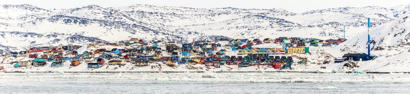 Ilulissat miasta panorama zdjęcie royalty free Ilulissat miasta panorama zdjęcie royalty free